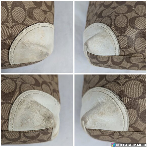 Vintage Coach Heritage Stripe Tattersall Signature Brown/Beige Handbag - Picture 15 of 16